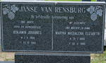 RENSBURG Benjamin Johannes, Janse van 1906-1986 & Martha Magdalena Elizabeth 1905-1985