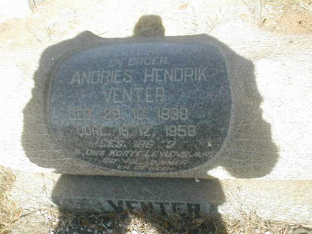 VENTER Andries Hendrik 1898-1958