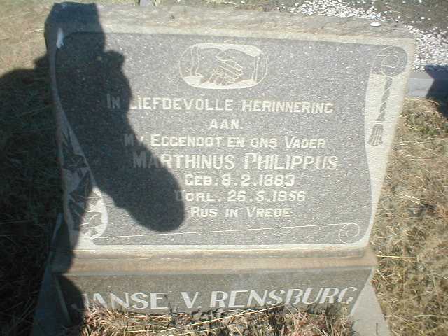 RENSBURG Marthinus Philippus, Janse van 1883-1956