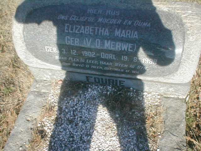 FOURIE Elizabetha Maria geb. VAN DER MERWE 1902-1988
