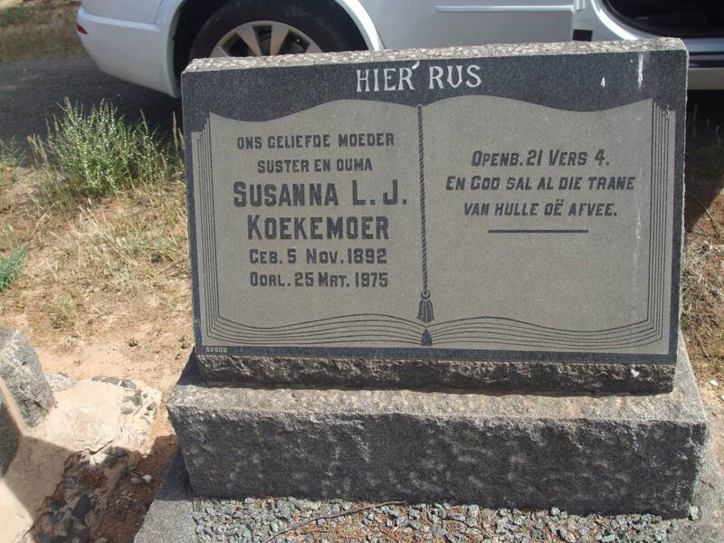 KOEKEMOER Susanna L.J. 1892-1975