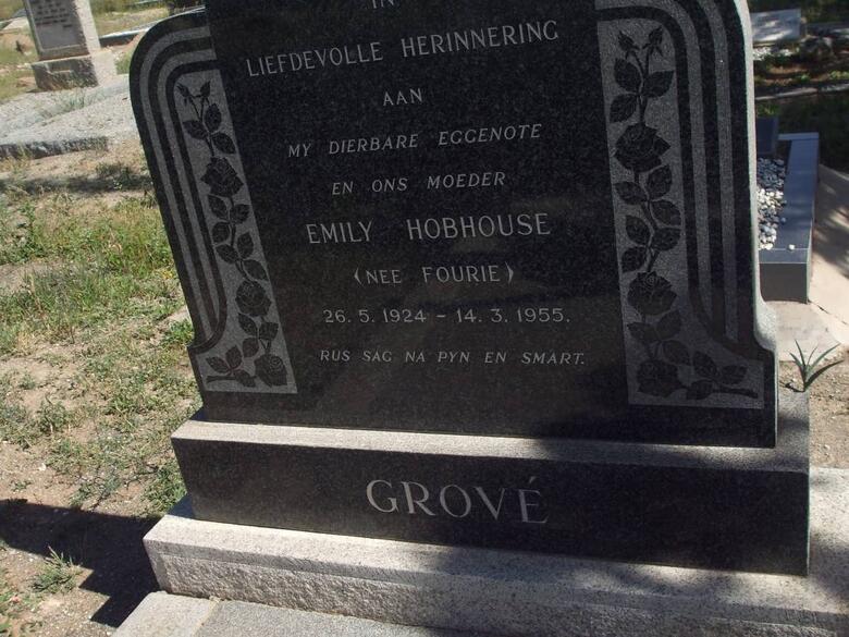 GROVE Emily Hobhouse nee FOURIE 1924-1955