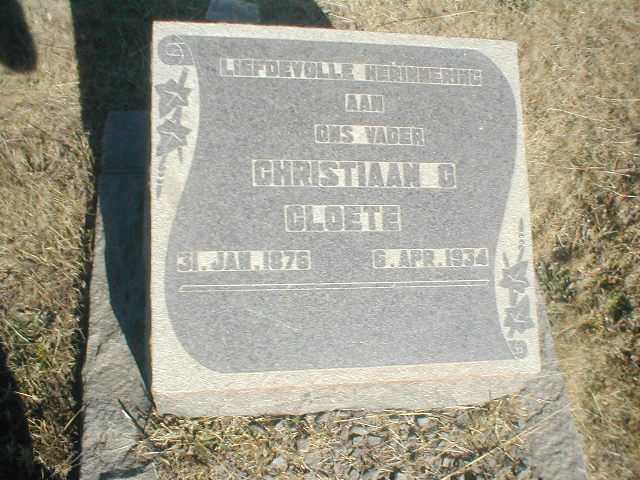 CLOETE Christiaan C. 1876-1934