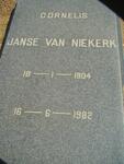 NIEKERK Cornelis, Janse van 1904-1982