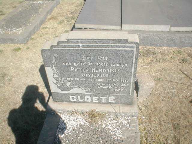 CLOETE Pieter Hendrikus Gysbertus 1894-1965