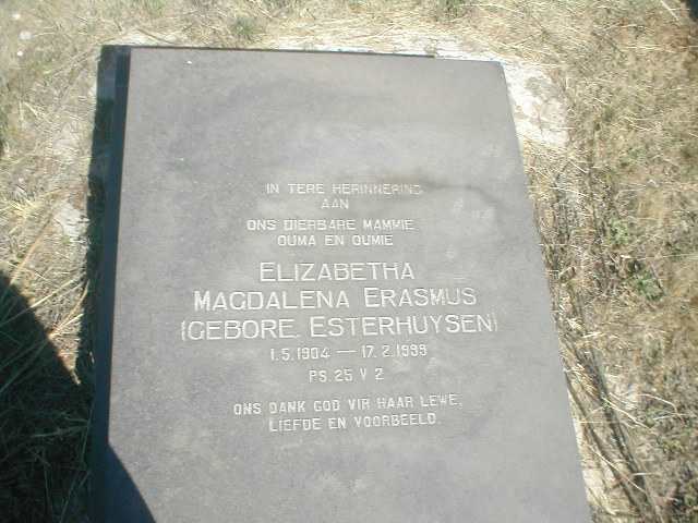 ERASMUS Elizabetha Magdalena geb. ESTERHUYSEN 1904-1999