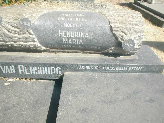 RENSBURG Hendrina Maria, Janse van 1895-1980