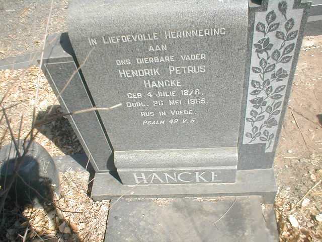 HANCKE Hendrik Petrus 1878-1965