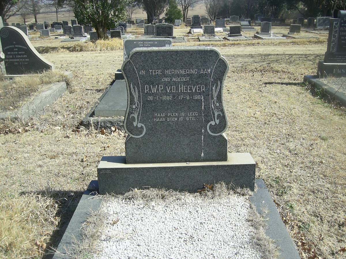 HEEVER R.W.P., v.d. 1892-1963