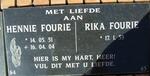 FOURIE Hennie 1951-2004 & Rika 1953-