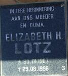 LOTZ Elizabeth H. 1907-1998
