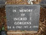 GÖRGENS Ingrid L. 1961-1981
