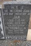 ANDERSON Jan 1911-1911 :: ANDERSON Petronella 1915-1916