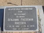 RHEEDER Benjamin Fredeman 1912-1979