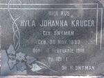 KRUGER Hyla Johanna neé SNYMAN 1890-1918