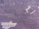 BERG Aletta Johanna, van den nee VENTER 1872-1902