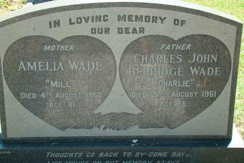 WADE Charles John Berridge -1961 & Amelia -1960