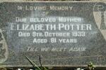 POTTER Elizabeth -1933