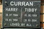 CURRAN Harry 1904-1994 & Tibby 1909-2004