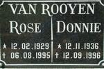 ROOYEN Donnie, van 1936-1996 & Rose 1929-1995