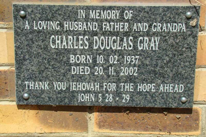 GRAY Charles Douglas 1937-2002