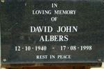 ALBERS David John 1940-1998