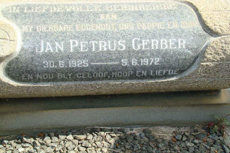 GERBER Jan Petrus 1925-1972