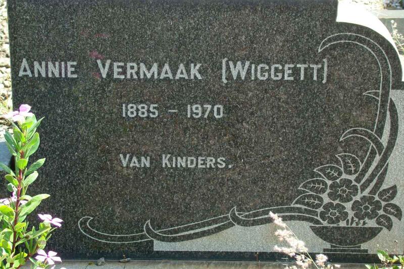 VERMAAK Annie nee WIGGETT 1885-1970