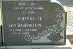 RAUENSTEIN Johanna J.E., von 1908-1987