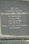OOSTHUIZEN Hester Cathrina nee VAN DER BANK 1865-1951