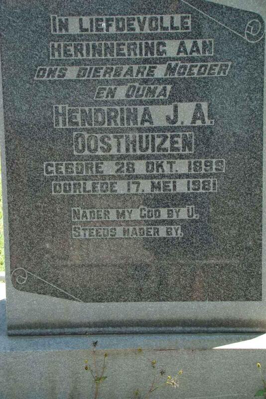 OOSTHUIZEN Hendrina J.A. 1899-1981