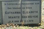 MARITZ Catharina Elizabeth nee MEYER 1880-1972