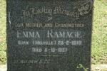 RAMAGE Emma nee MELVILLE 1849-1927