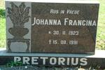 PRETORIUS Johanna Francina 1923-1991