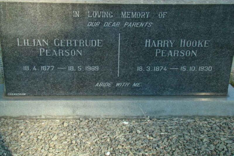 PEARSON Harry Cooke 1874-1930 & Lilian Gertrude 1877-1969