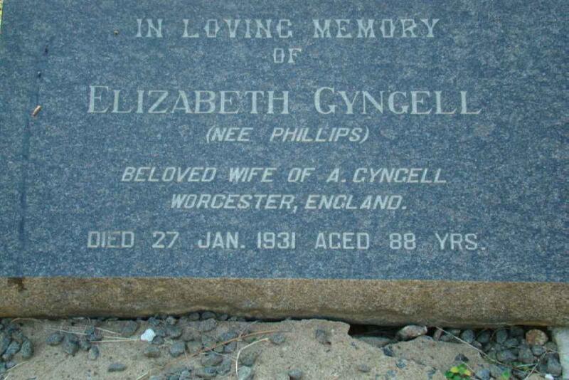 GYNCELL Elizabeth nee PHILLIPS  -1931