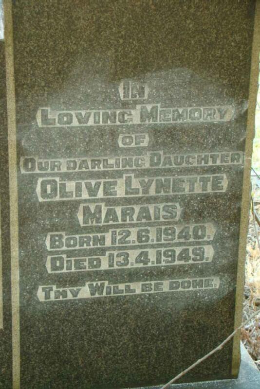 MARAIS  Olive Lynette 1940-1949