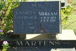 MARTENS Charles Liversage 1922-1986 & Miriam 1928-2001