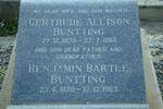 BUNTTING Benjamin Bartle 1879-1963 & Gertrude Allison 1878-1955
