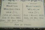 ZYL Marthinus Wilhelm, van 1858-1951 & Martha Magdalena DE JAGER 1865-1945