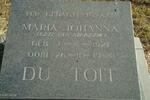 TOIT Maria Johanna, du nee VAN NIEKERK 1921-1984