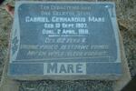 MARE Gabriel Gerhardus 1907-1918