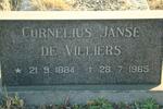 VILLIERS Cornelius Janse, de 1884-1965