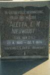 NIEUWOUDT Aletta C.M. 1893-1978
