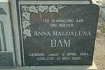 BAM Anna Magdalena nee SWART 1904-1969