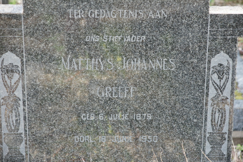 GREEFF Matthys Johannes 1879-1950