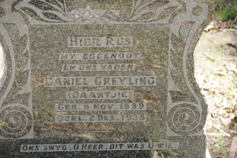 GREYLING Daniel 1889-1938