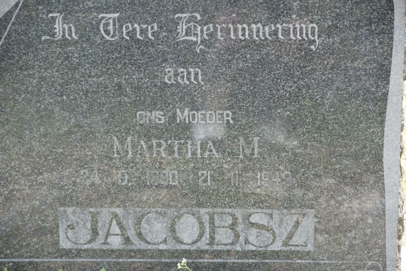 JACOBSZ Martha M. 1890-1949