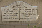 KLERK Gert Martin, de 1847-1924 & Martha Petronella 1849-1911