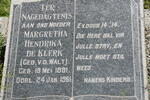 KLERK Margaret Hendrika, de nee V.D. WALT 1891-1961